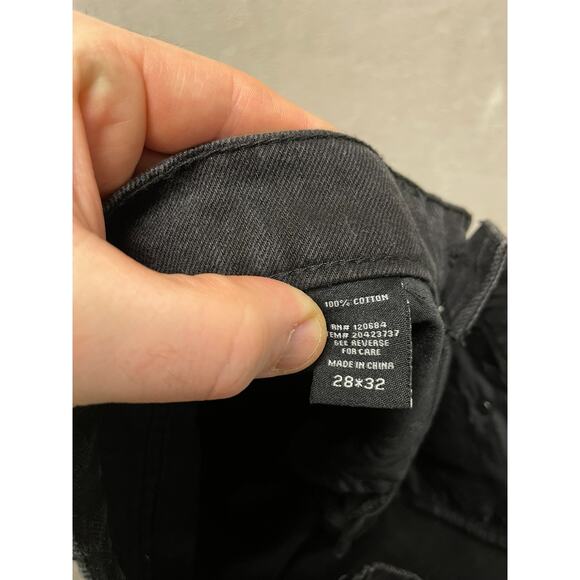 Hot Topic Black Denim Jeans 28x32 Skull Graphic Punk Goth Grunge Wide Leg NWT - Picture 9 of 11